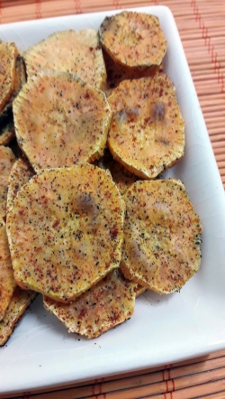 Chips de boniato en Experimentando en la cocina
