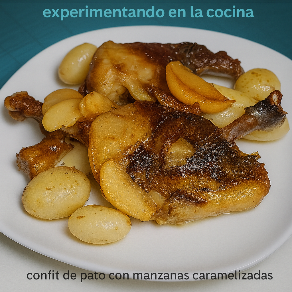 Confit de pato con manzanas caramelizadas