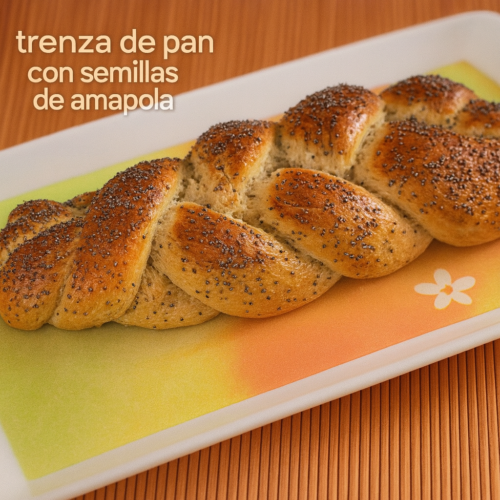 Trenza de pan con semillas de amapola