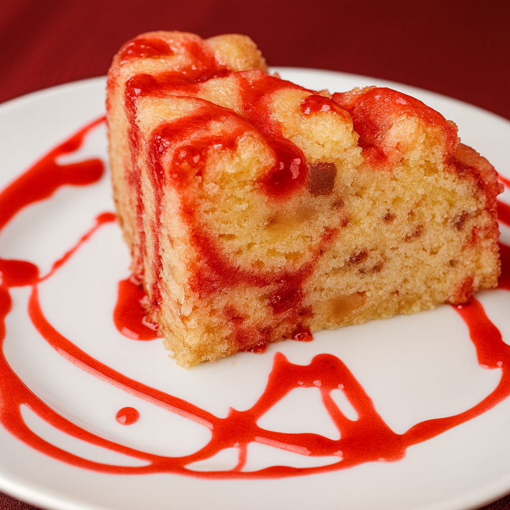 Brownie de chocolate blanco con fresa