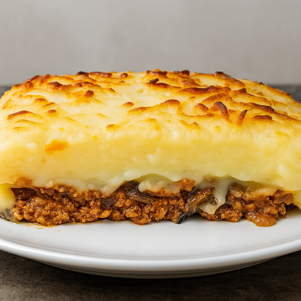 Pastel de carne con puré de patatas