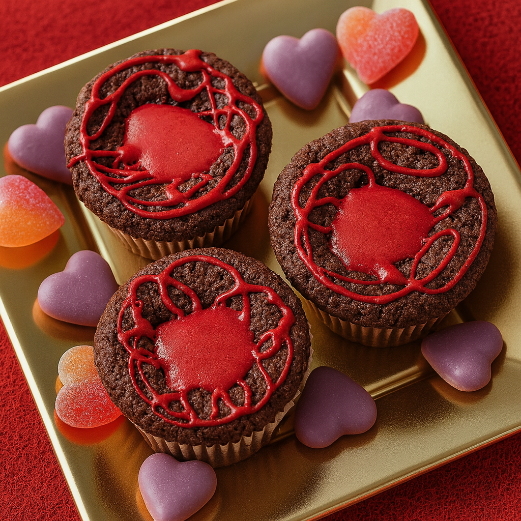 Magdalenas de chocolate rellenas de chocolate blanco