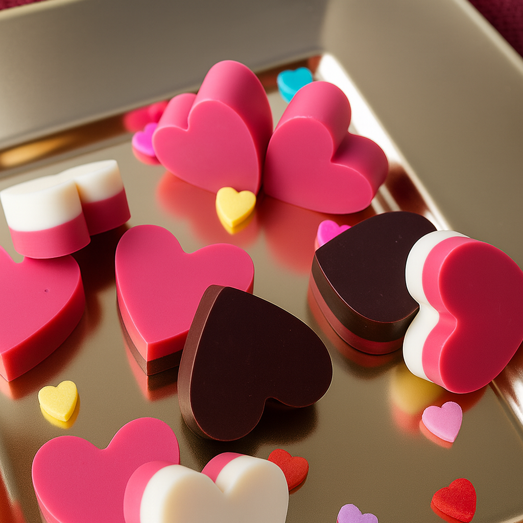 Corazones de chocolate
