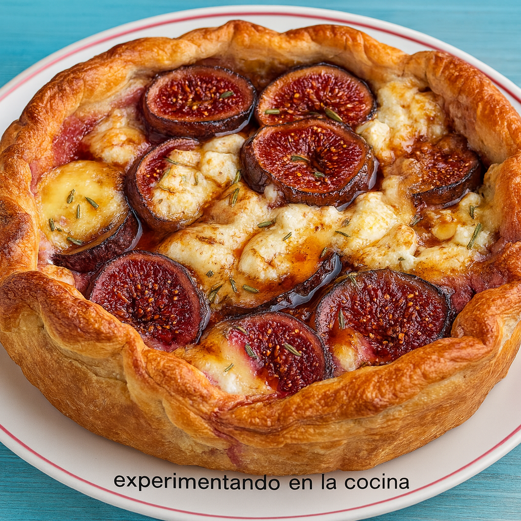 Tarta salada de higos y queso de cabra con reducción de balsámico