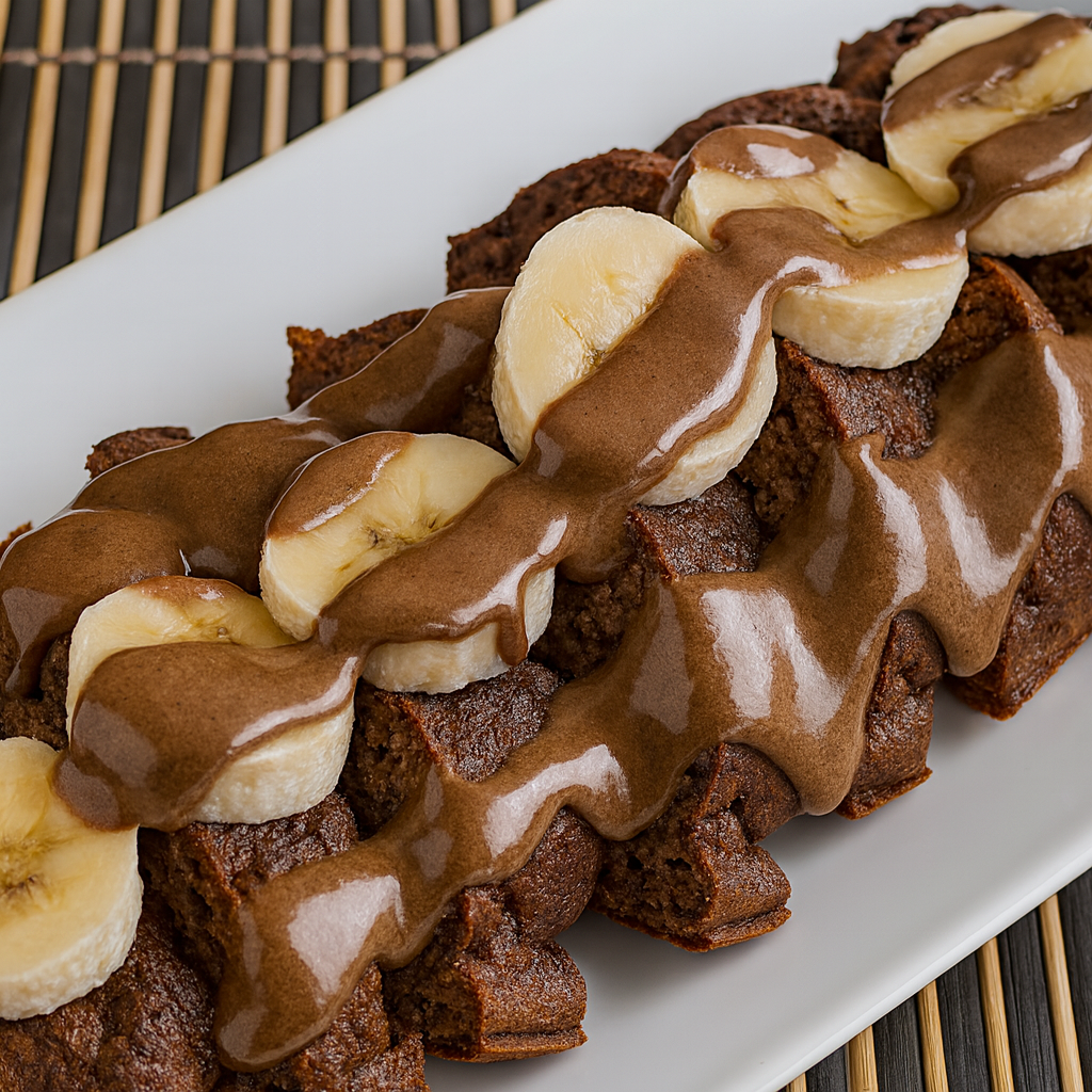 Bizcocho de avena, plátano y chocolate fit
