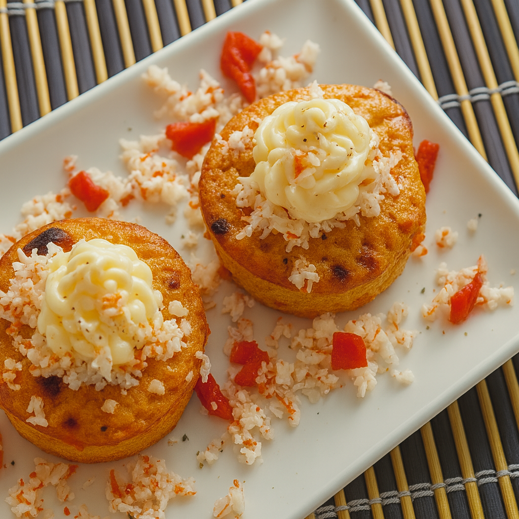 Bizcochitos de atún y palitos de cangrejo