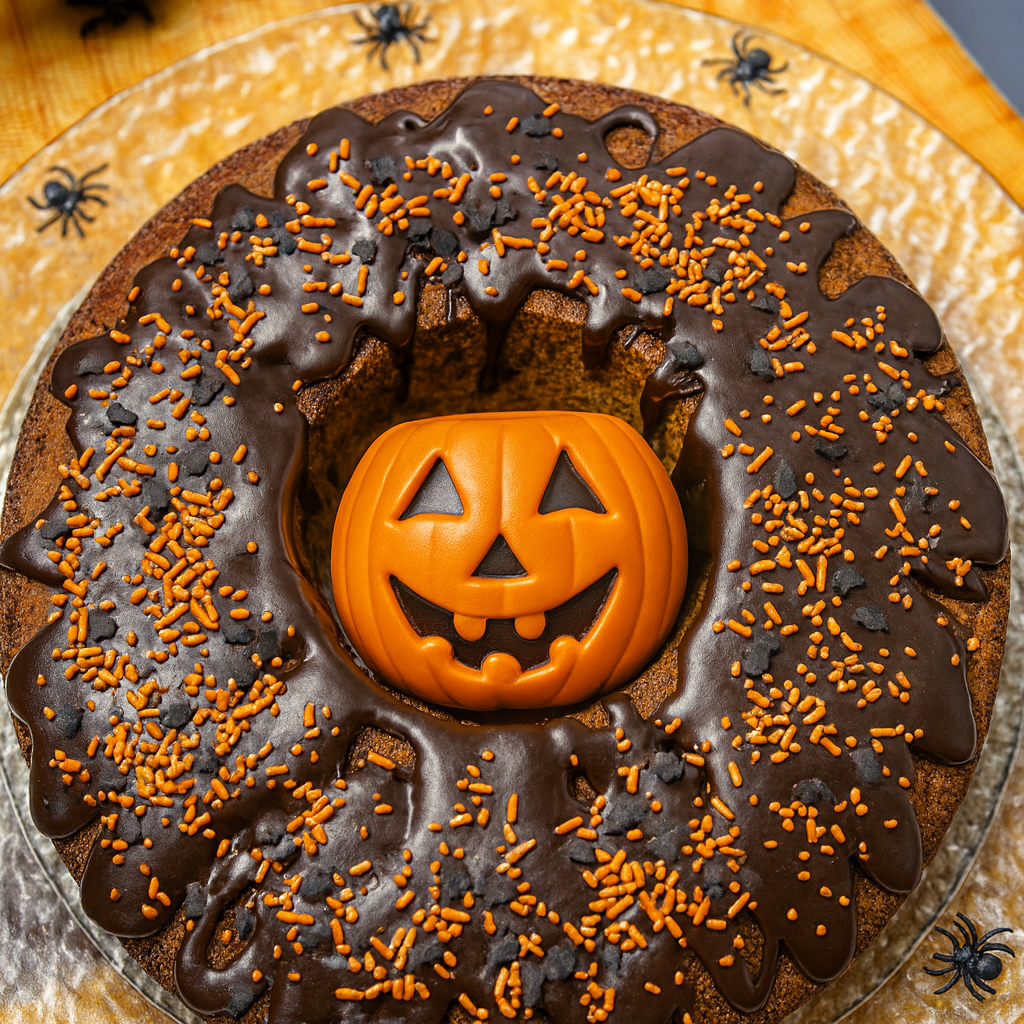 Bizcocho de naranja y chocolate halloween