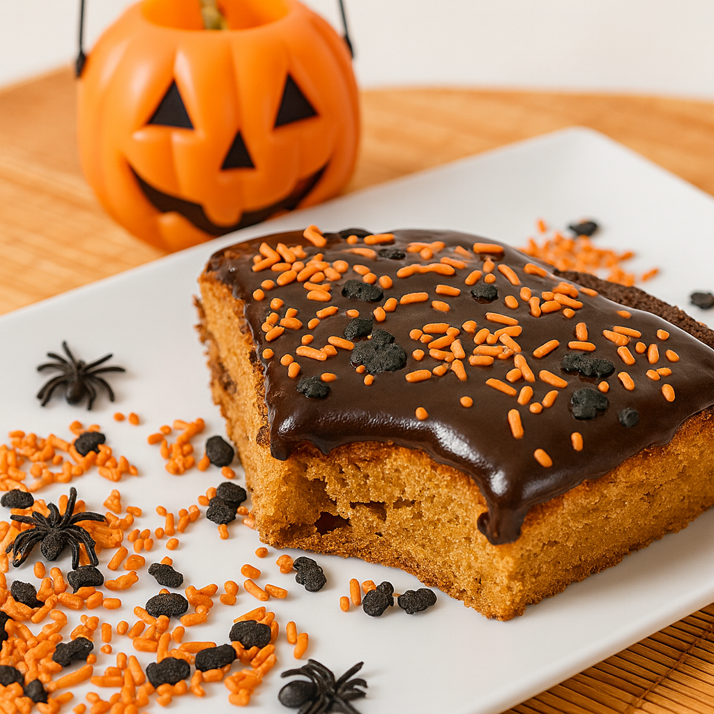 Bizcocho de naranja y chocolate halloween