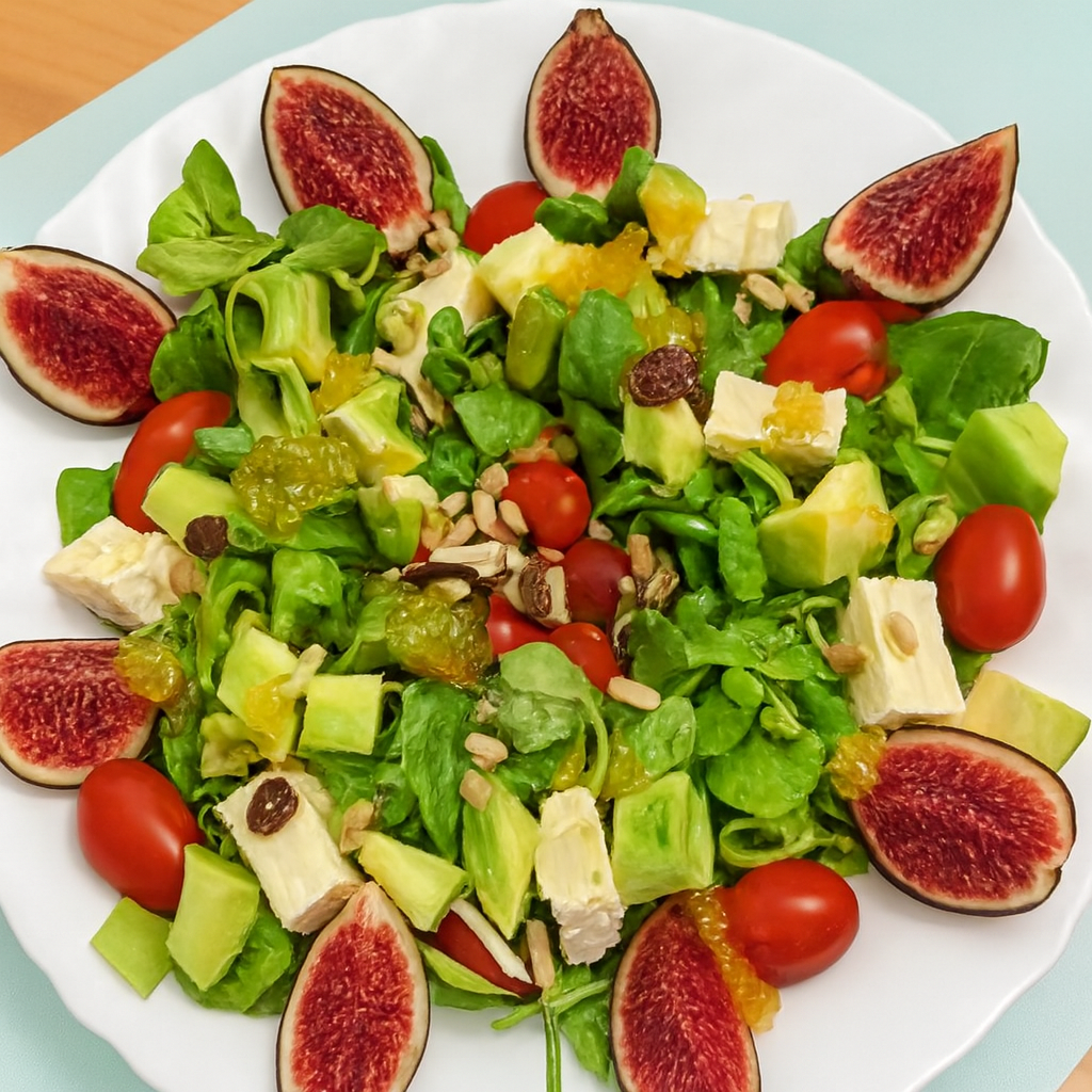 Ensalada de higos y queso brie
