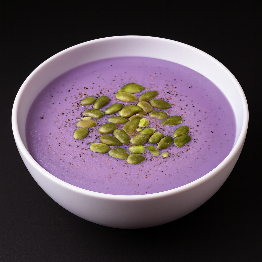 Crema de patatas violeta