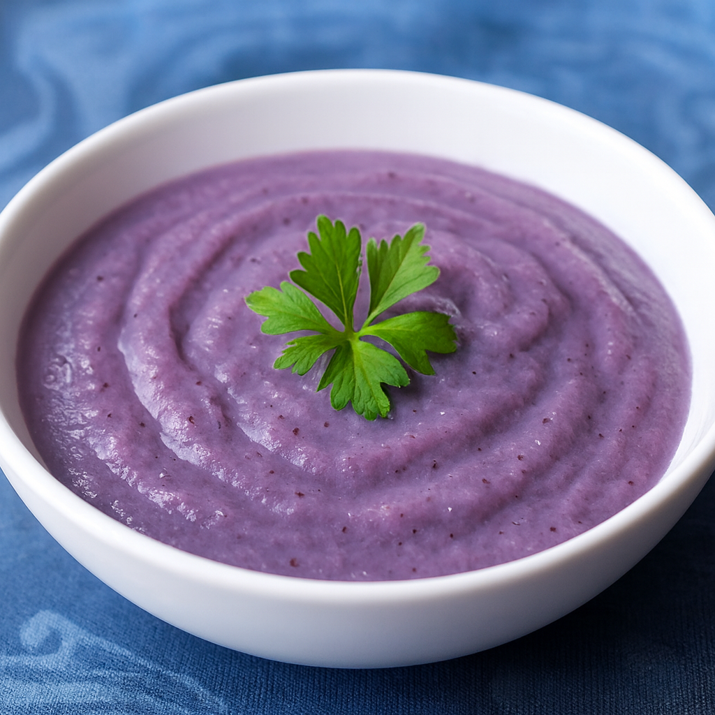 Crema de patatas violeta