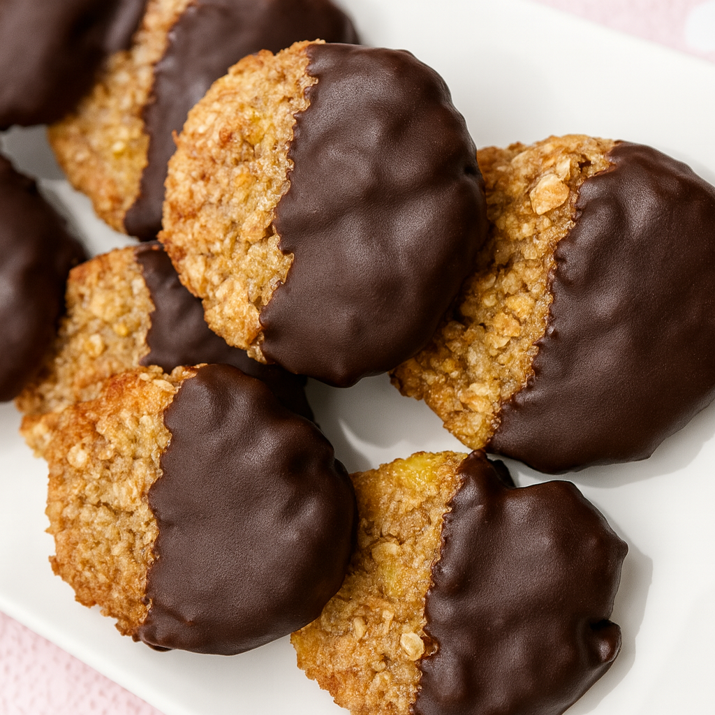 Galletas de avena, plátano y chocolate 