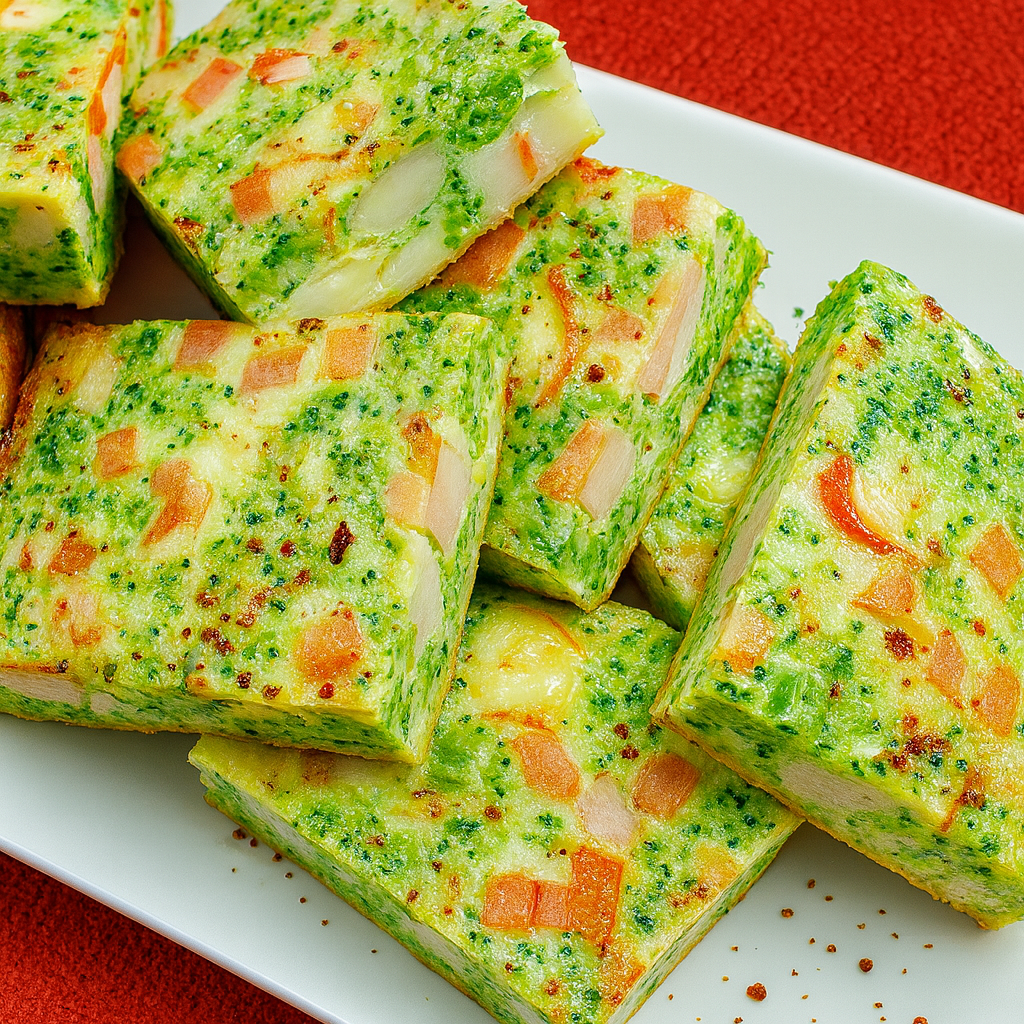 Pastel de brócoli, palitos de cangrejo y pavo