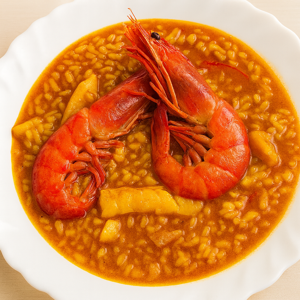 Sopa de pescado con arroz y fumet