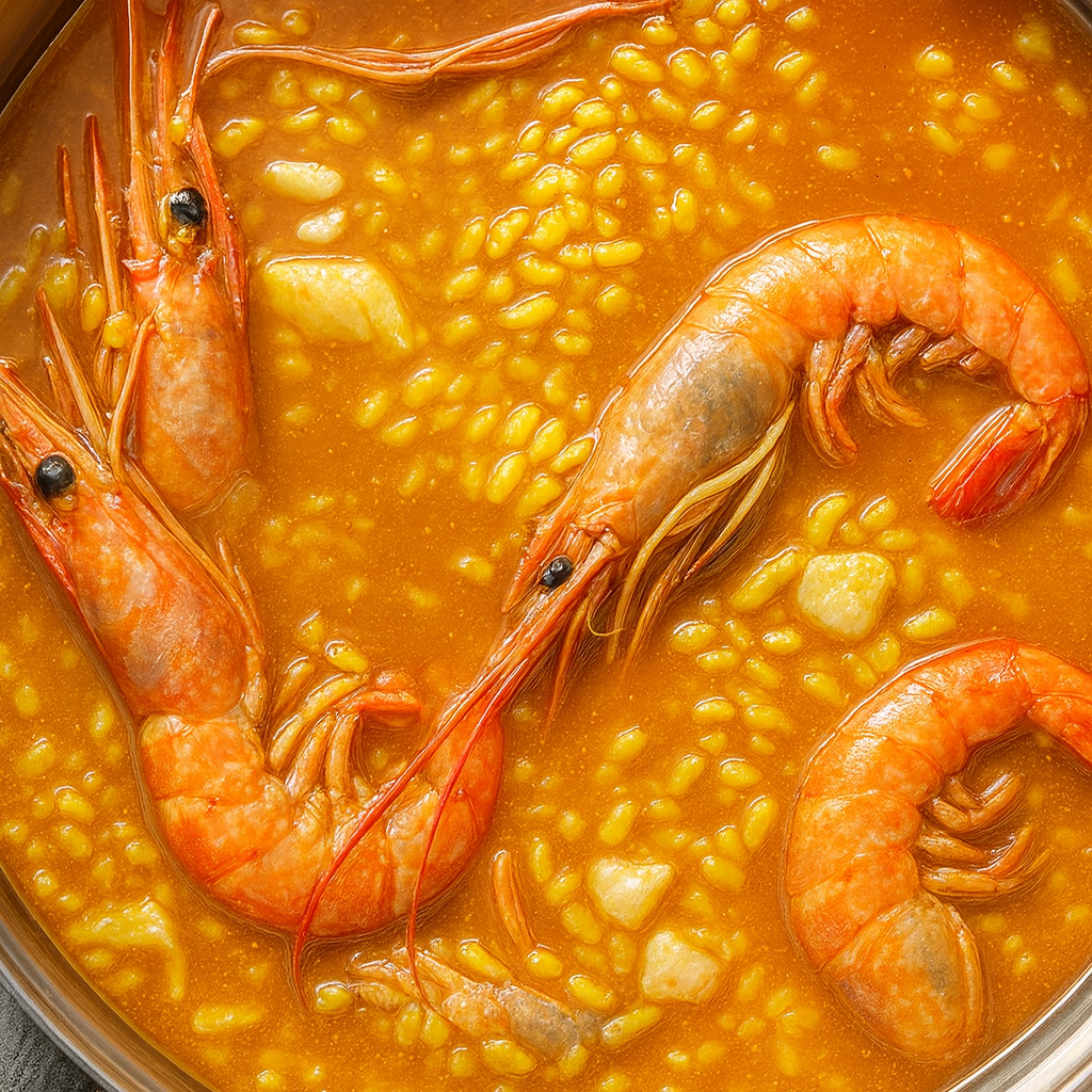 Sopa de pescado con arroz y fumet