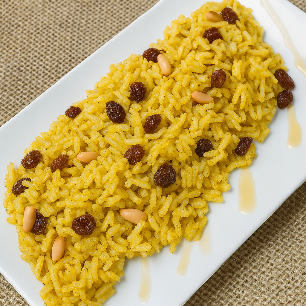 Arroz dulce con curry y pasas