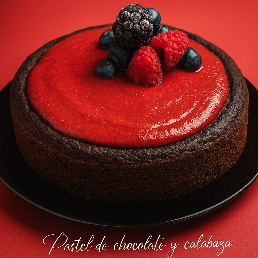 Pastel de chocolate y calabaza