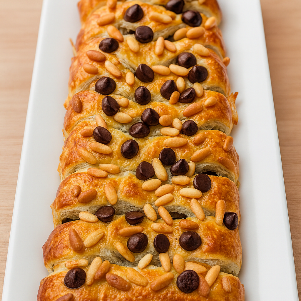 Trenza de hojaldre con chocolate