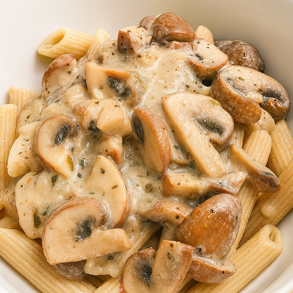 Pasta integral con salsa al funghi