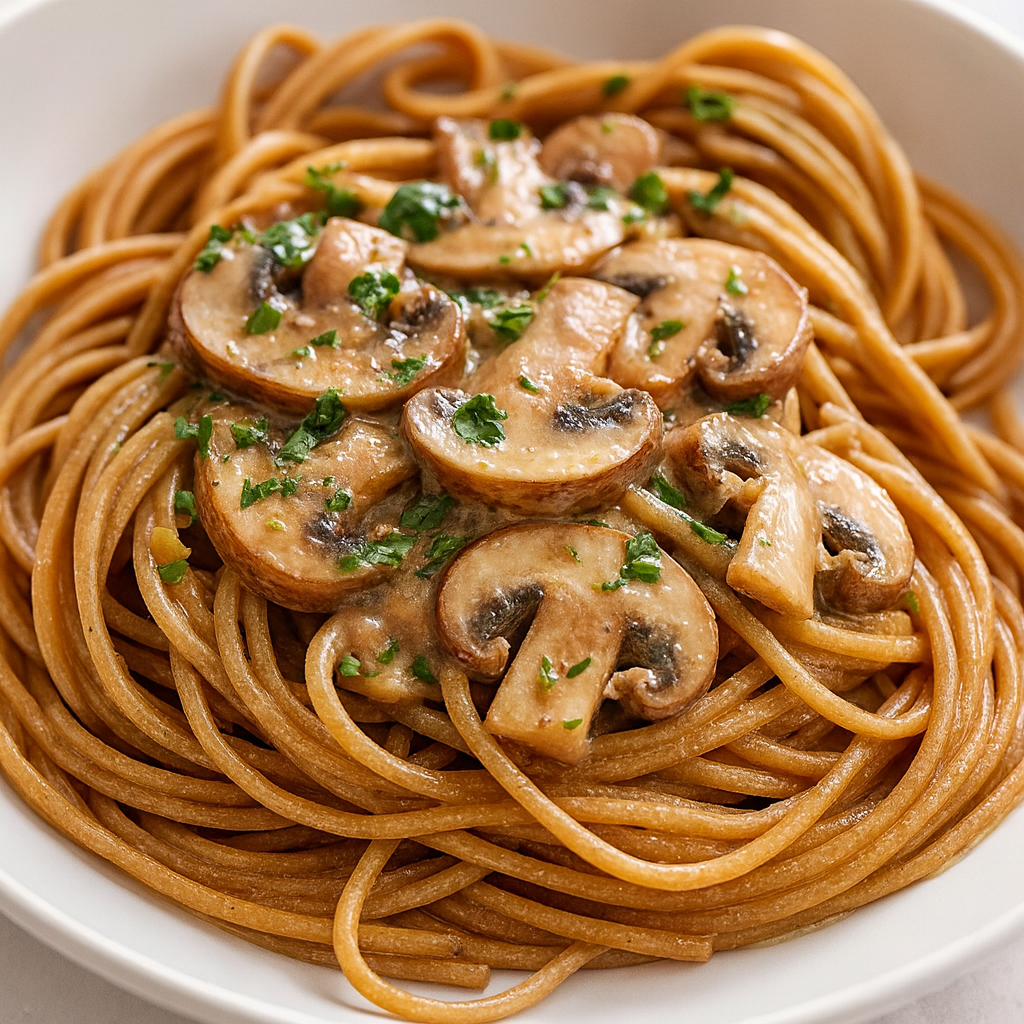 Pasta integral con salsa al funghi