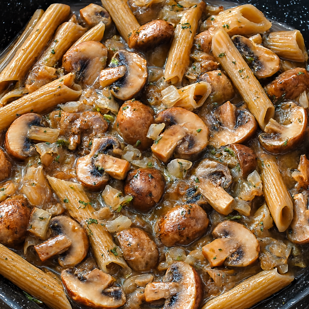 Pasta integral con salsa al funghi
