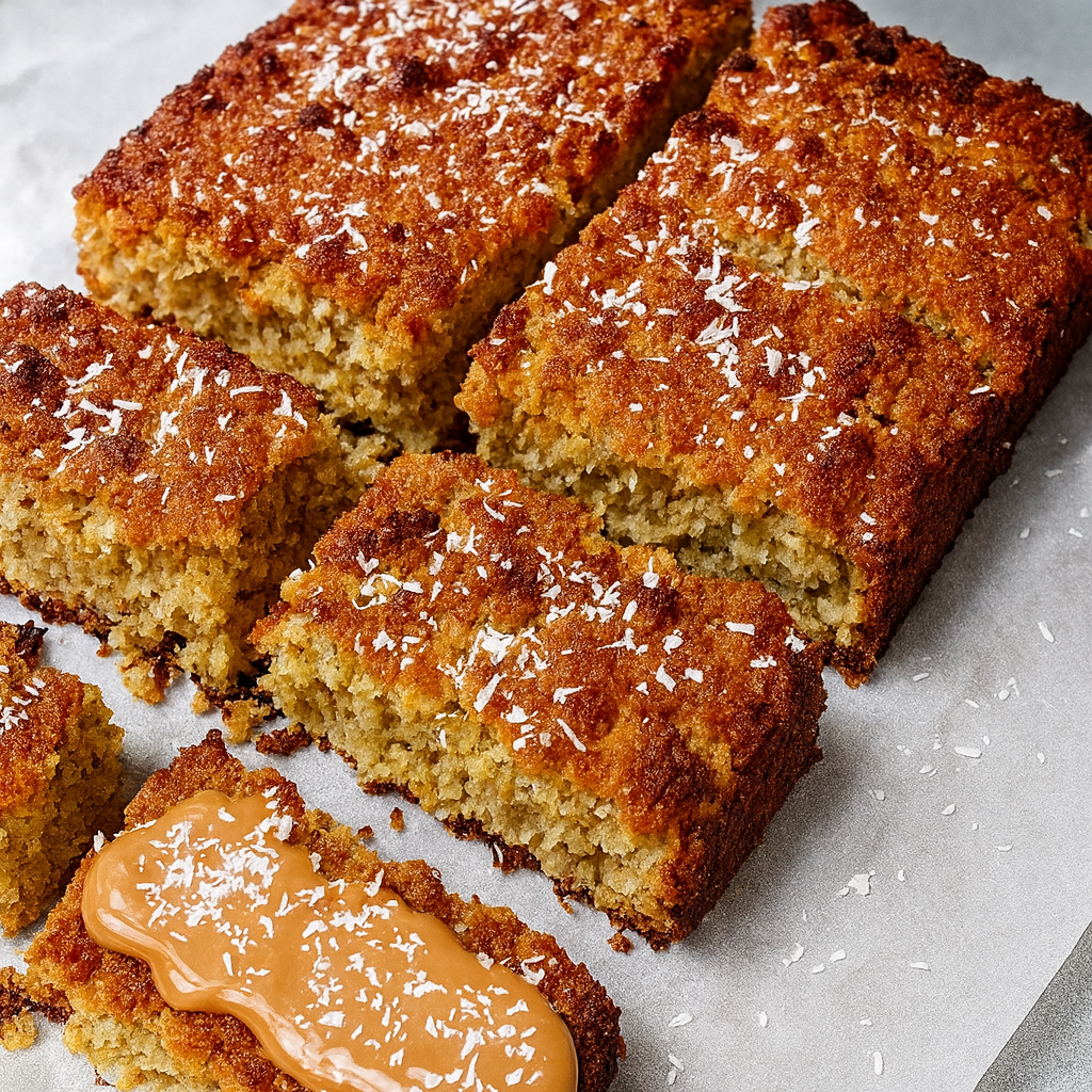 Bizcocho de coco, avena y almendra