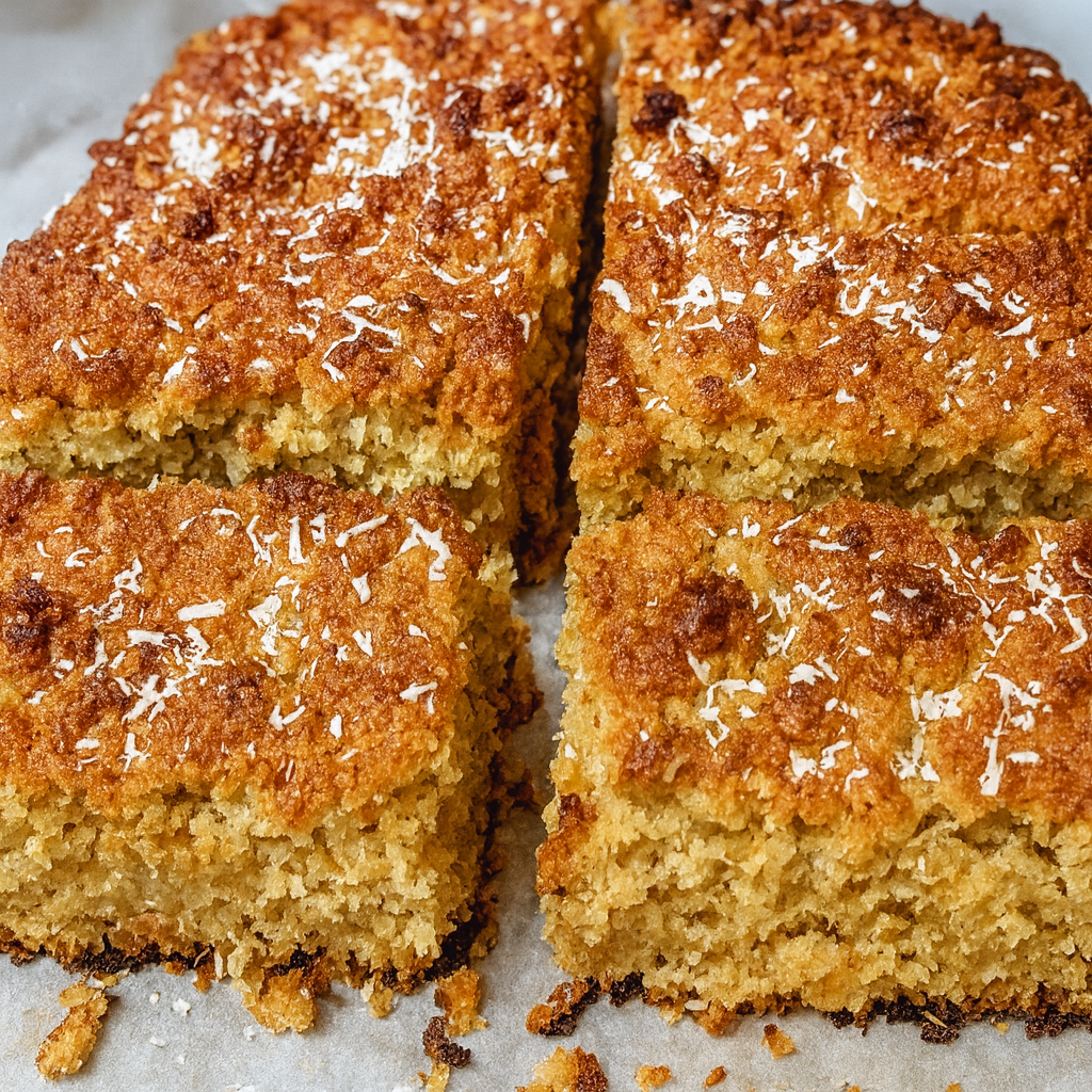 Bizcocho de coco, avena y almendra