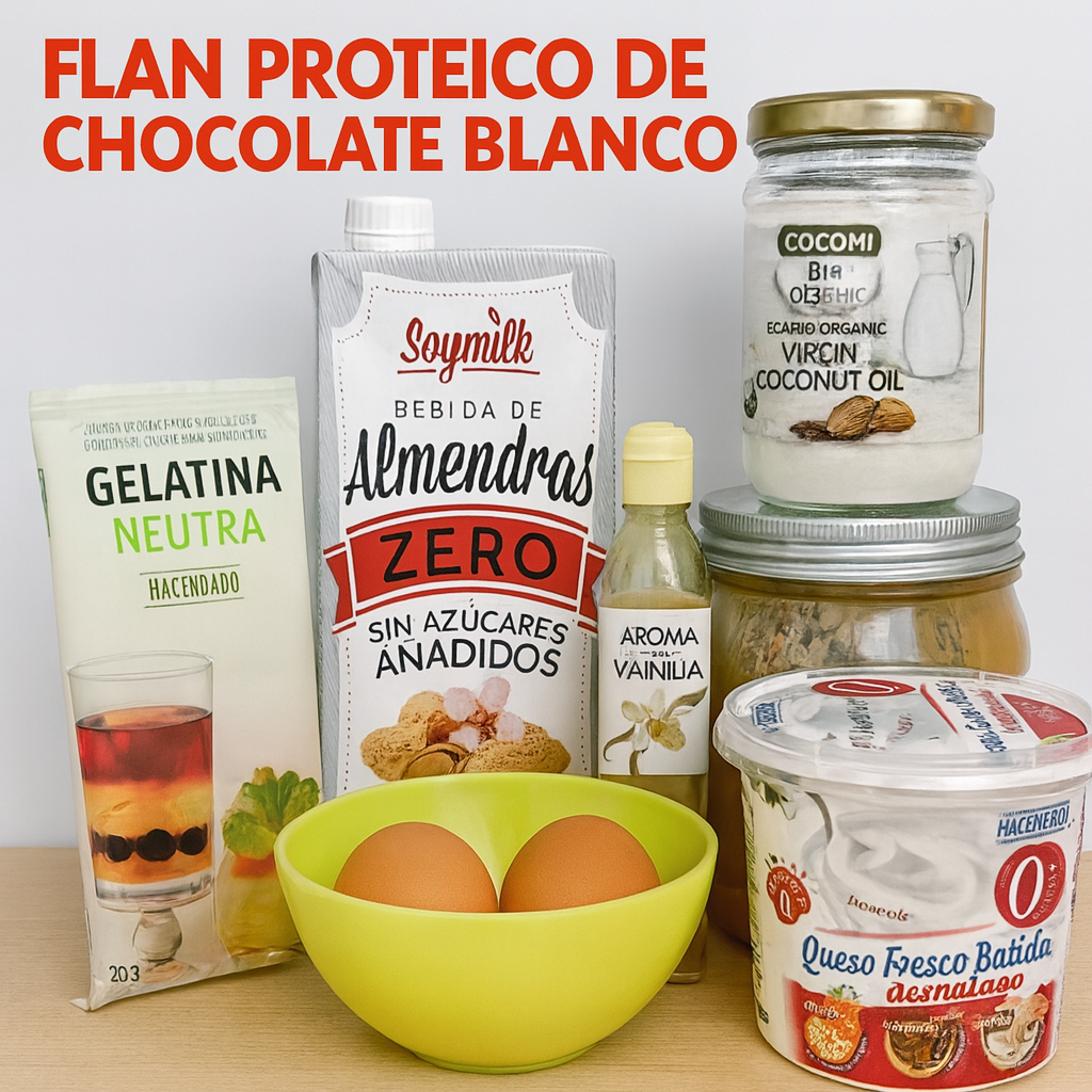 Flan proteico de chocolate blanco