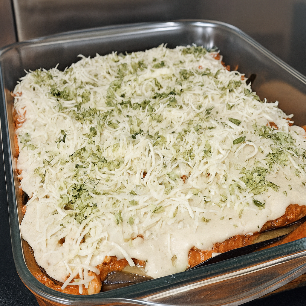 Lasaña fit de berenjenas y atún