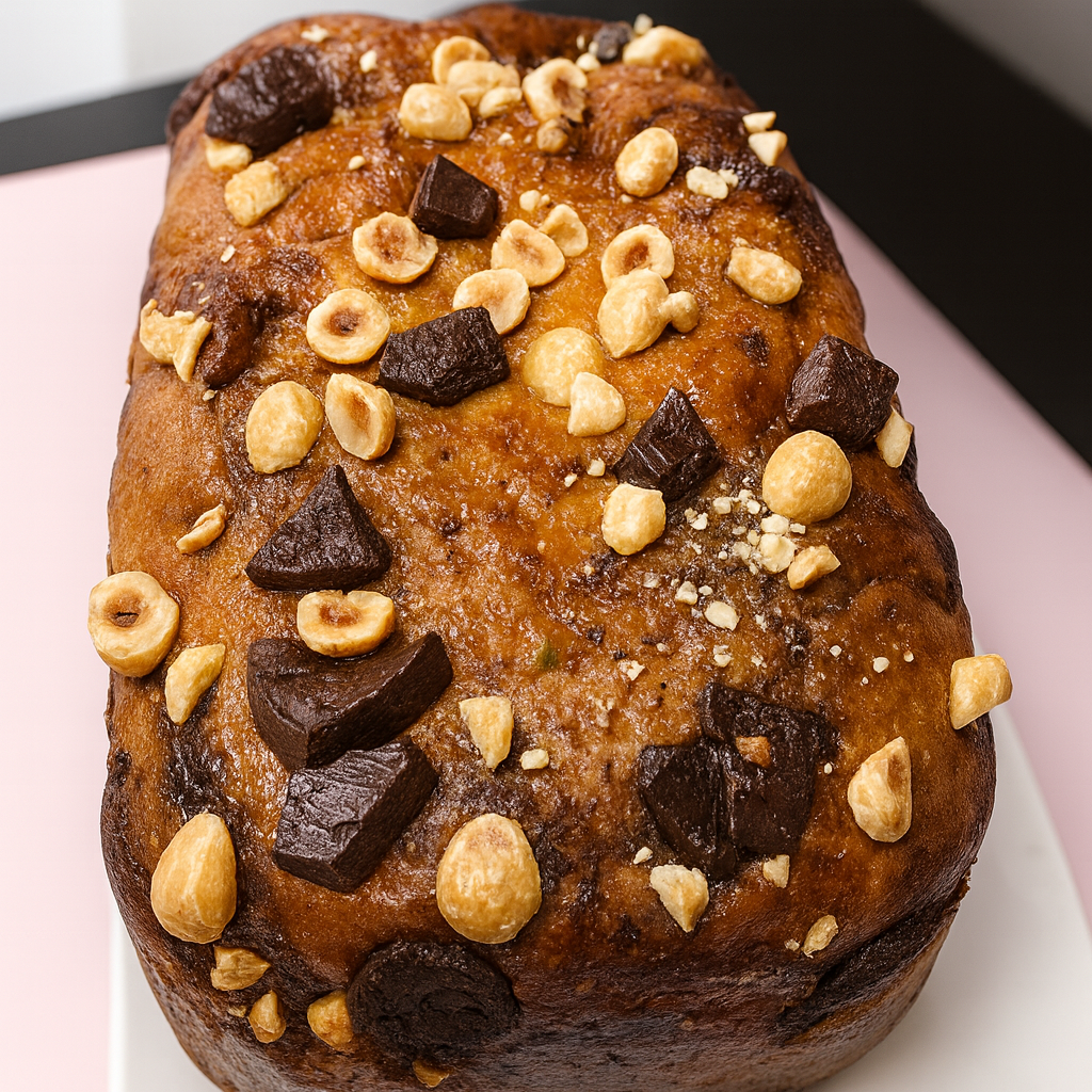 Brioche de chocolate y avellanas en panificadora