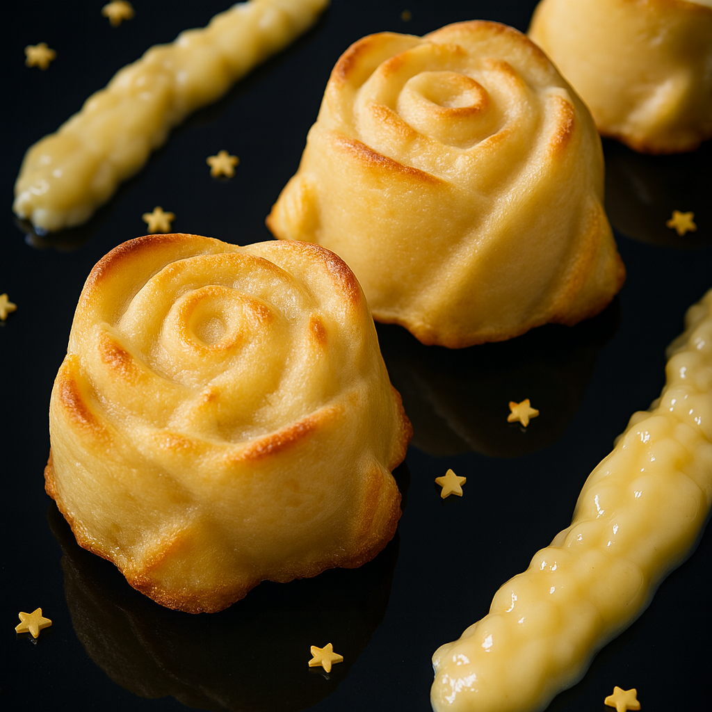 Rosas de pudding de manzana