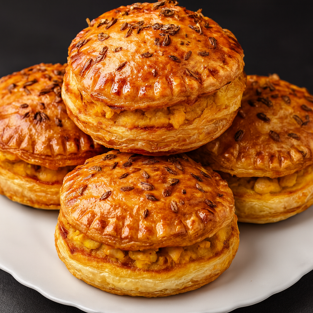 Hojaldres rellenos de pollo y huevo