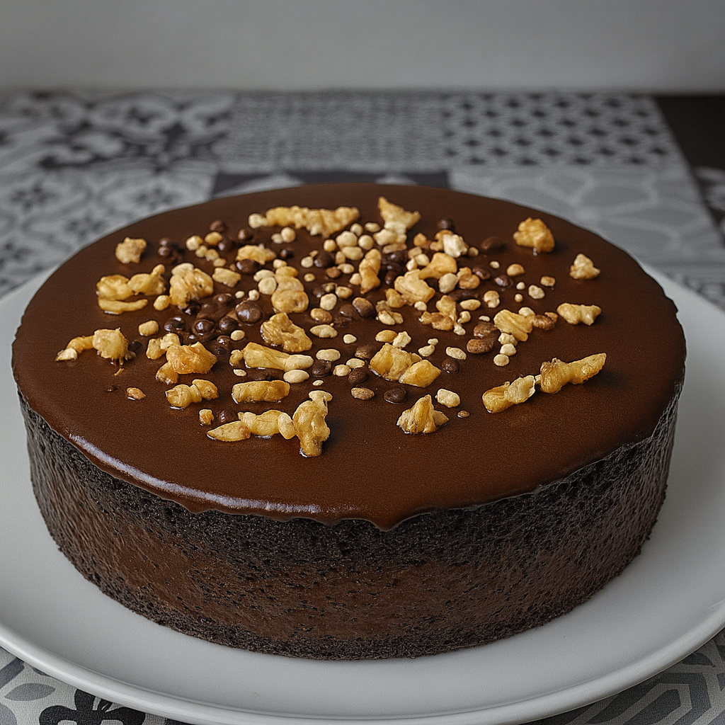 Bizcocho sin harinas con cobertura de chocolate