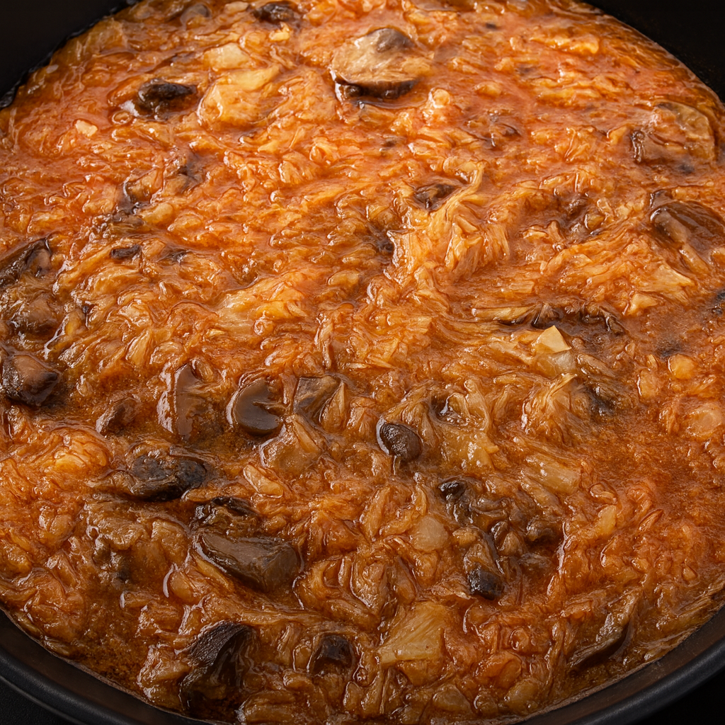 Sopa de chucrut y setas