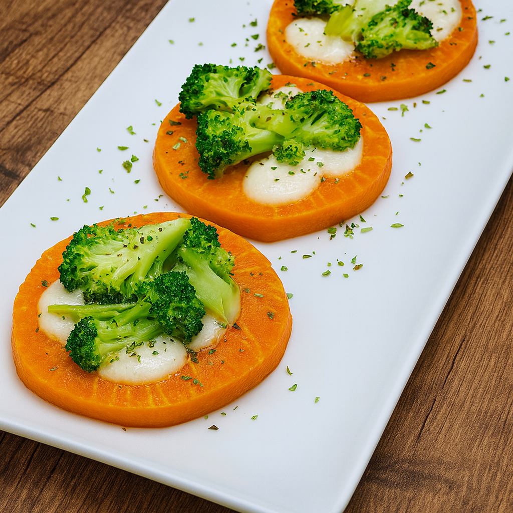 Pizzetas de calabaza y brócoli
