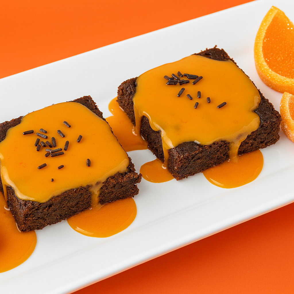 Brownie al aroma de naranja
