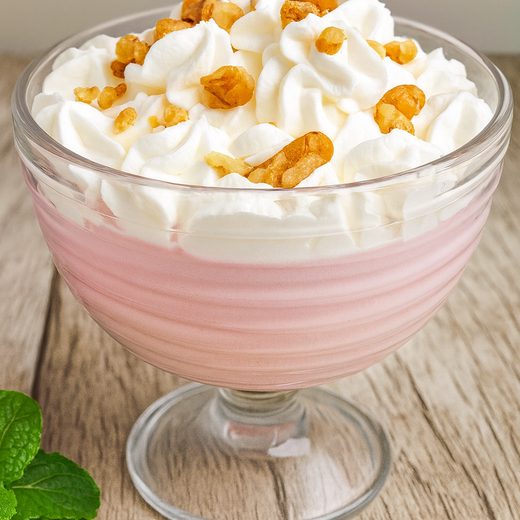 Copa de nata y fresas keto