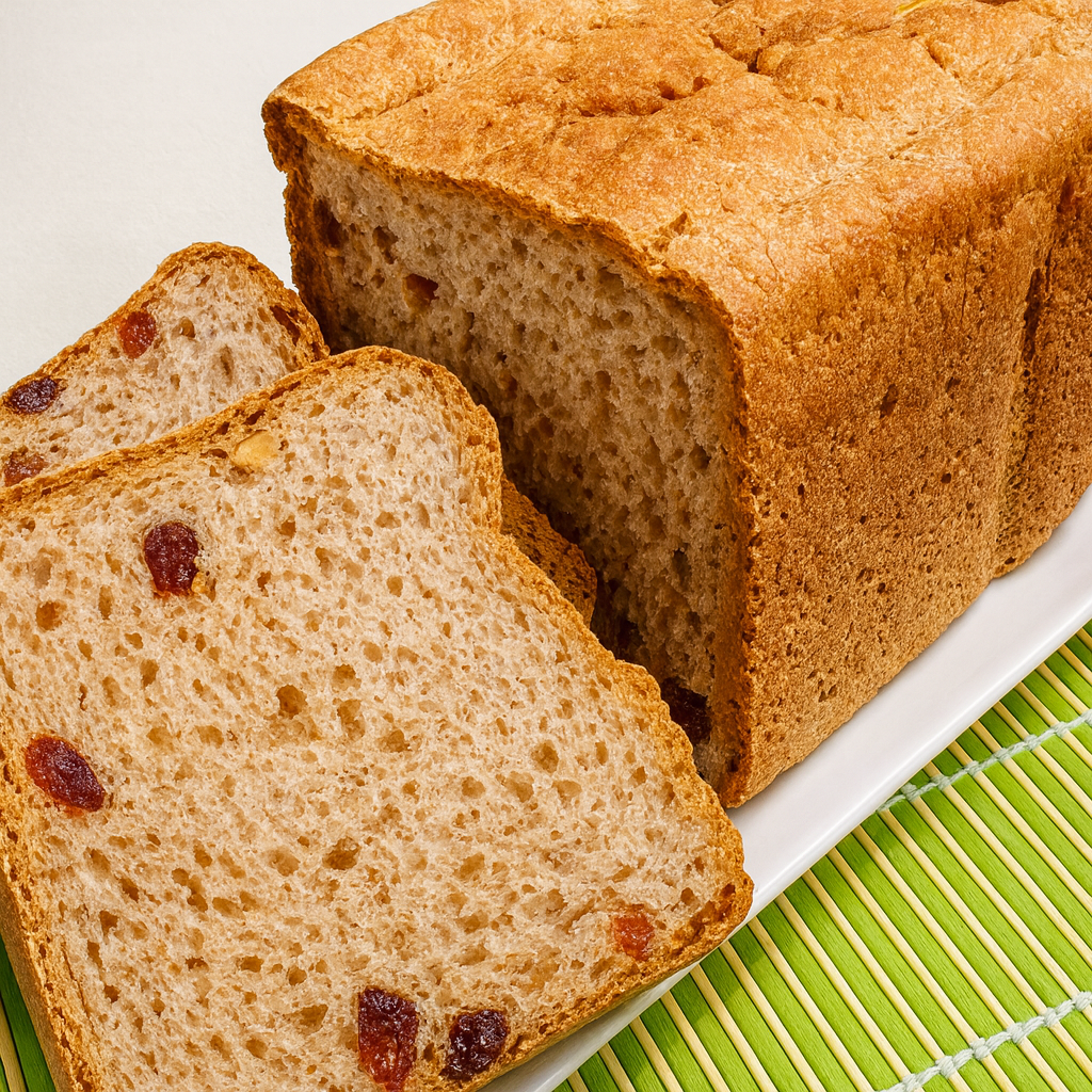 Pan de canela, nueces y pasas  (panificadora)