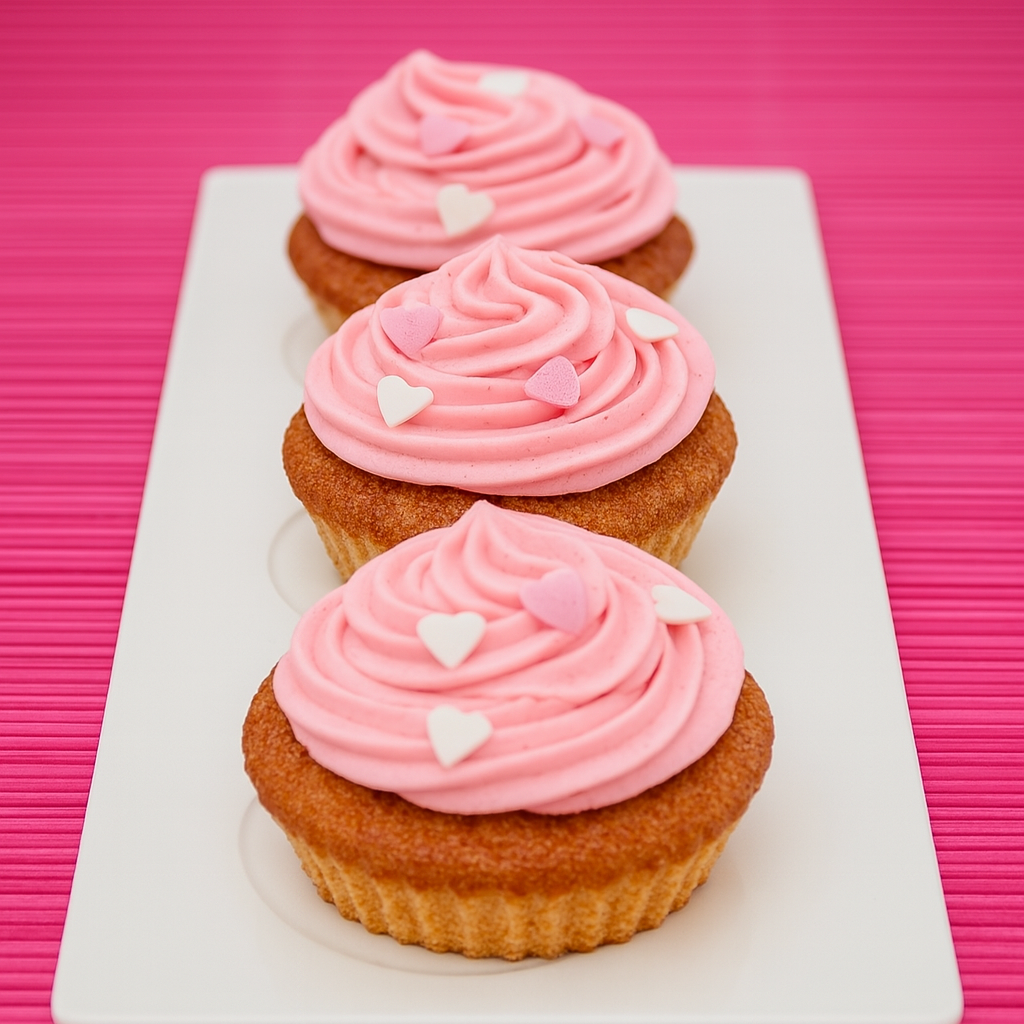 Magdalenas con gelatina de fresa